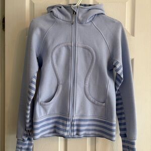 Lululemon Light Blue/Purple Striped Scuba Hoodie